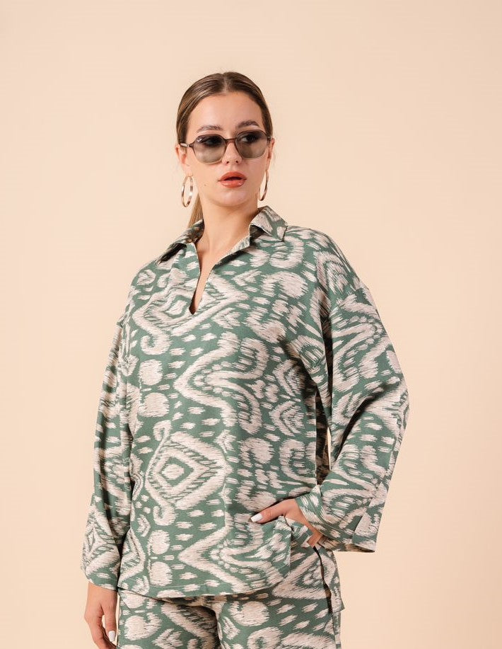Printed Blouse Summer I Green