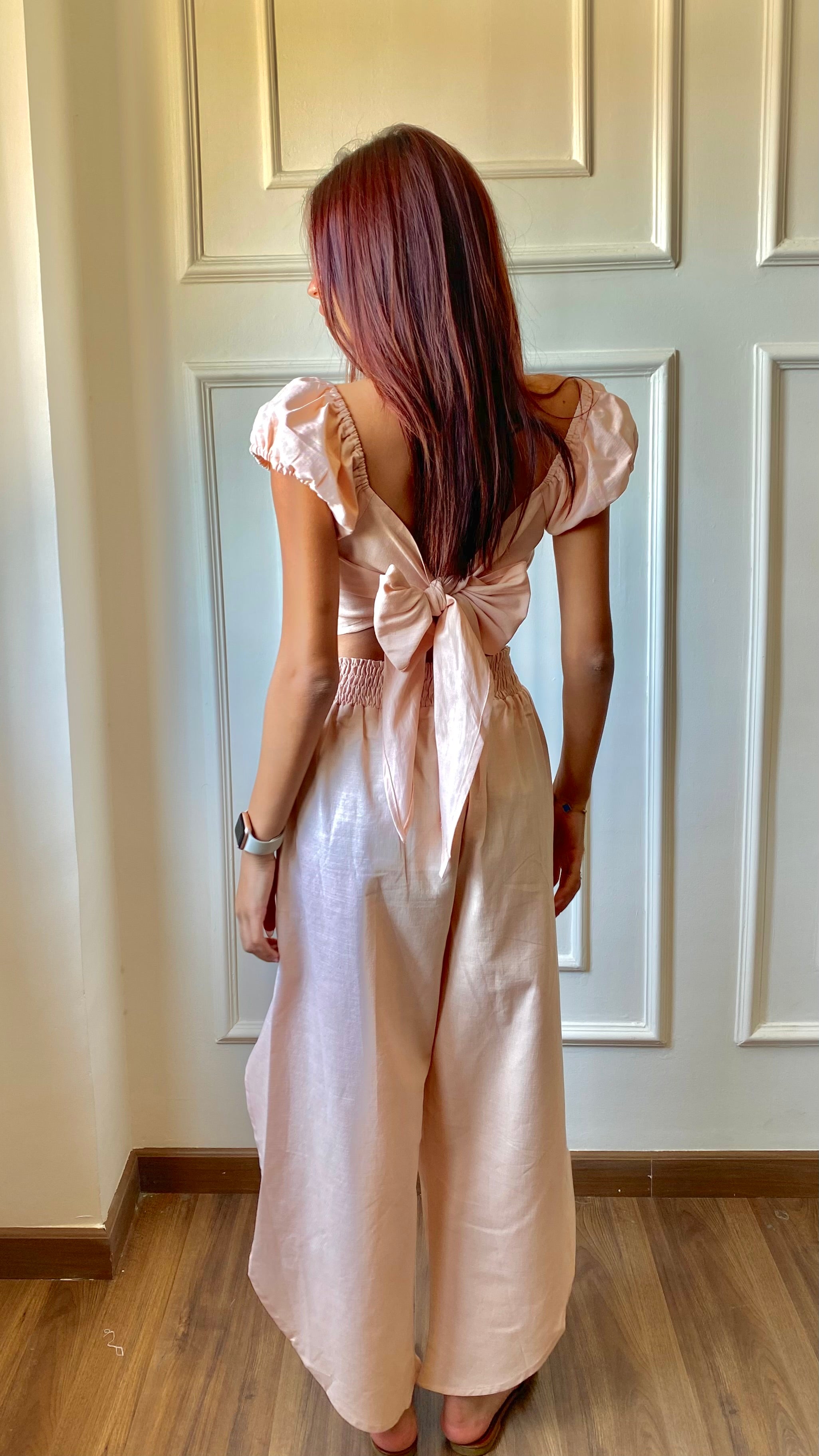 Linen Split Pants Beach Set