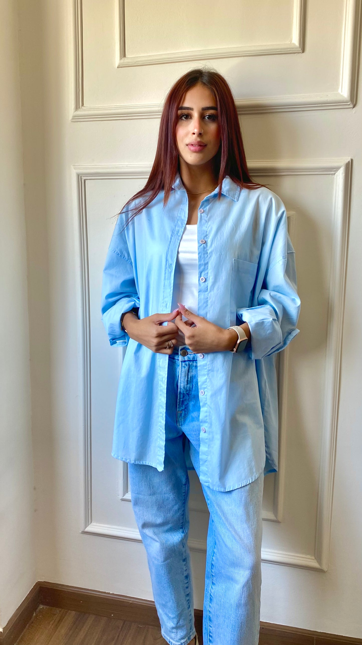 Oversized Shirt In Baby-Blue