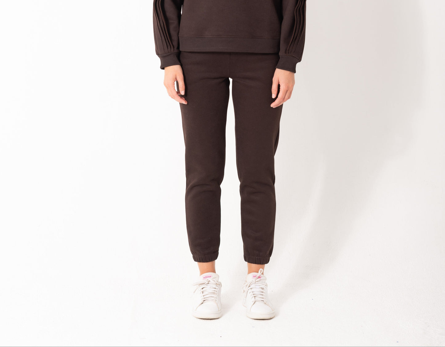 Ruffled Sleeves  Pants In Brown