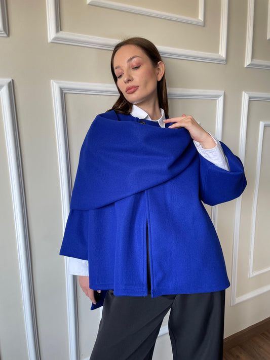 Scarf Jacket In Royal-Blue