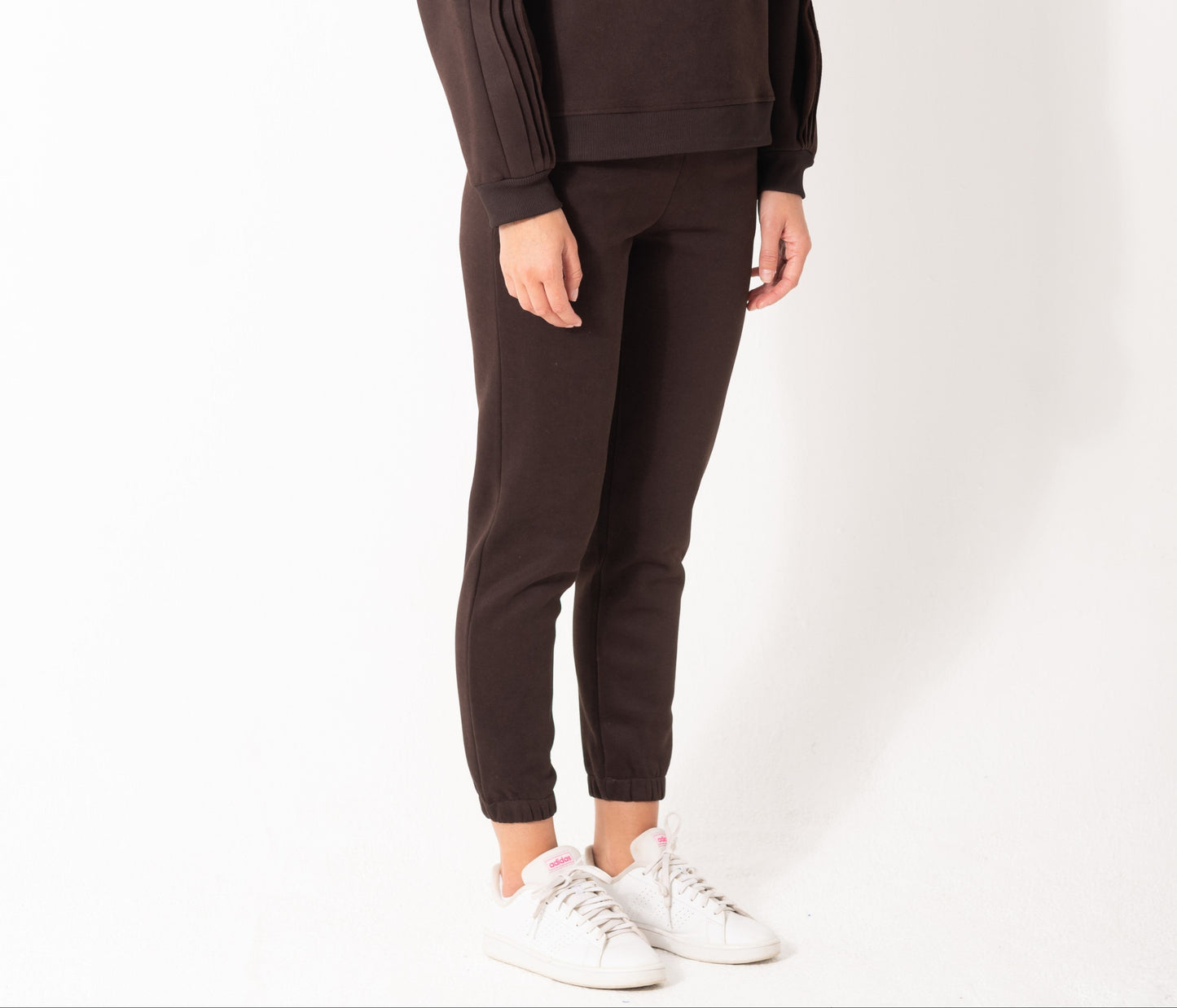 Ruffled Sleeves  Pants In Brown