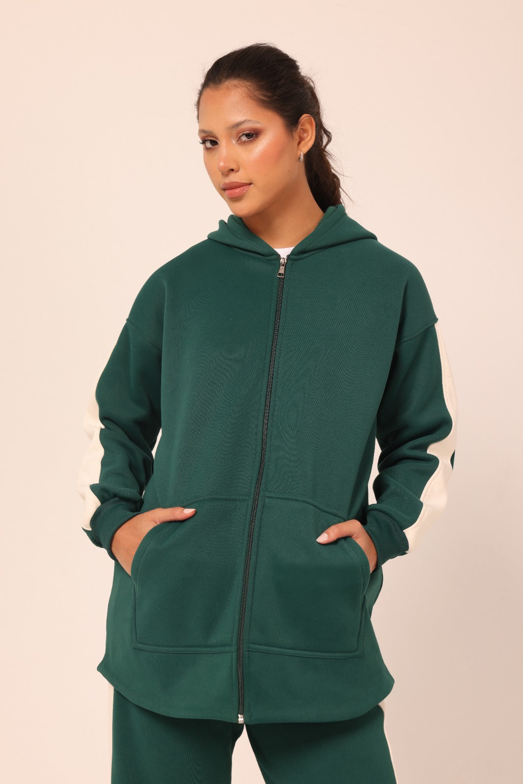 White Stripe Set | Olive