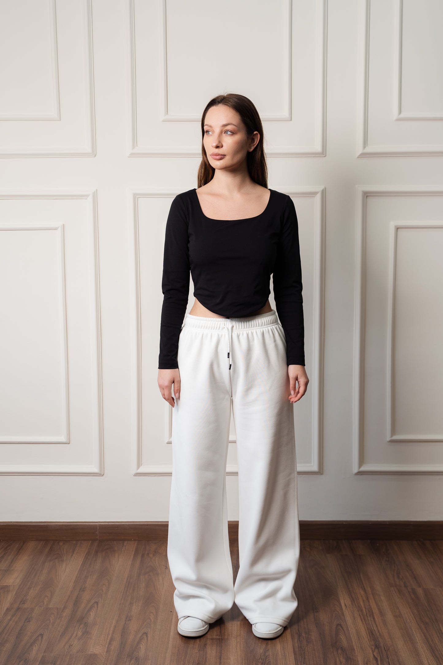 L-I - Wide-Leg Sweatpants In Fleece |Off White