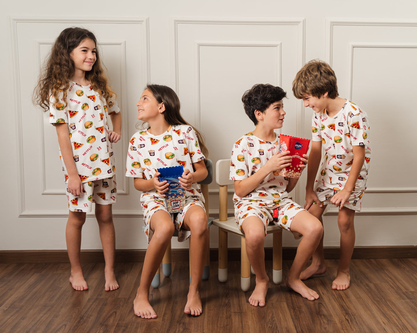 Printed Kids Pajamas In Cotton