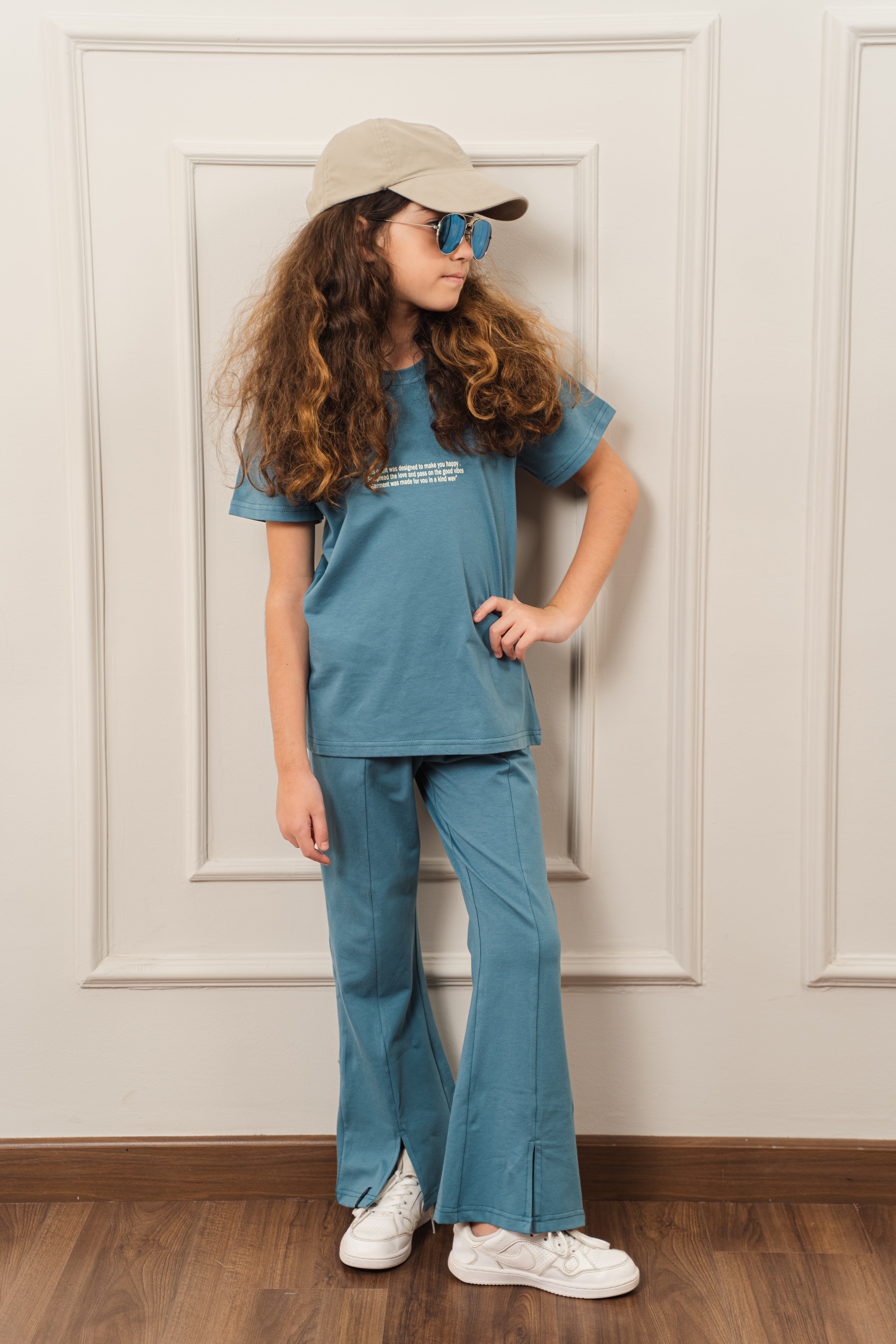 Girls Split Hem Flare Set