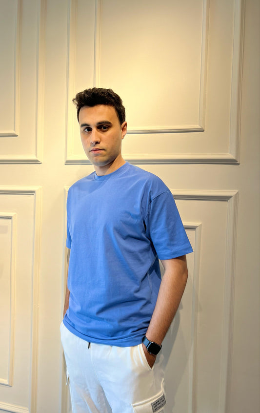 Men Basic T-Shirt In Blue