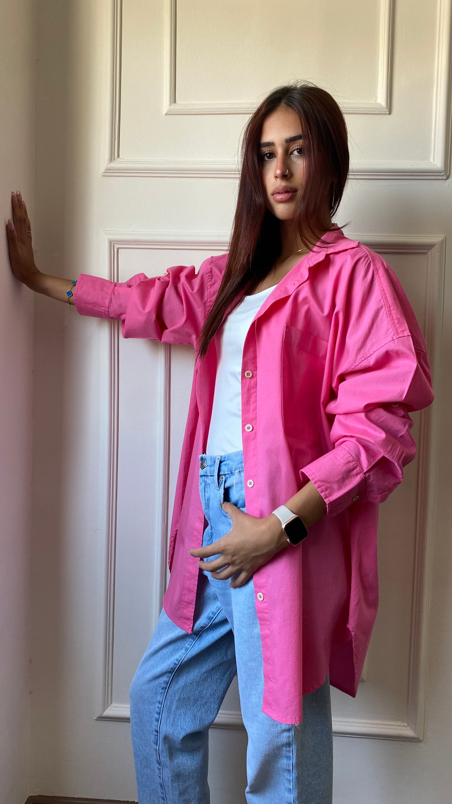 Oversized Shirt ln Fuchsia