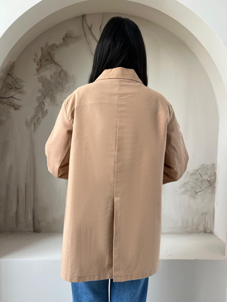 Side Slit Jacket | Camel