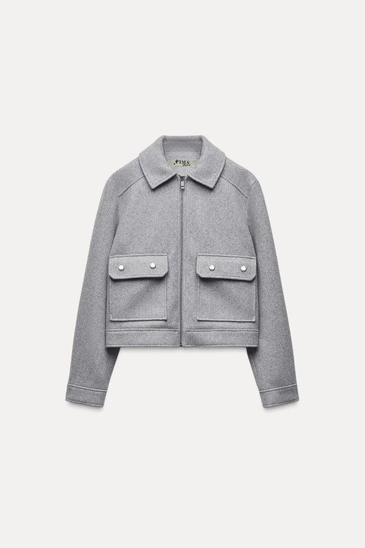 S- N-Soft Zipup Jacket In Gray