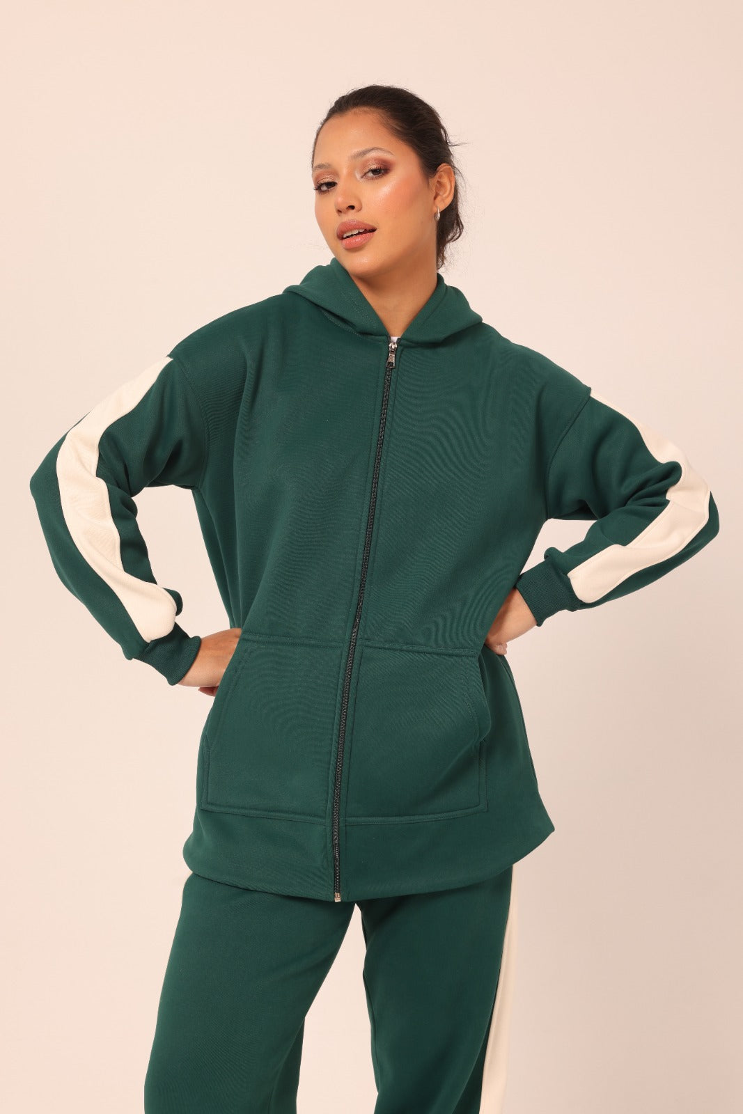 White Stripe Set | Olive