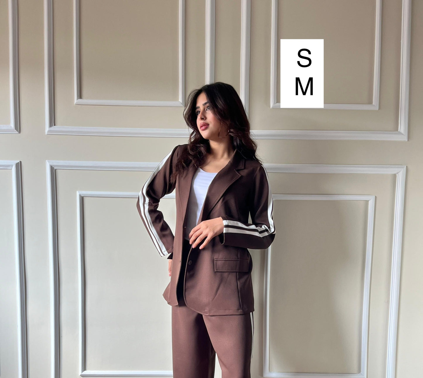 Side Strip Blazer| Brown