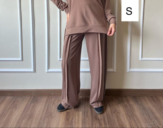 Raw Edge Pants In Light Brown