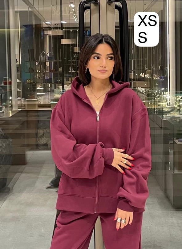 Fleece Jacket In Burgundy