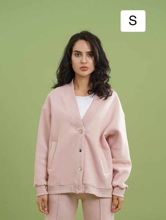 Dropped Shoulder Button Jacket | Cashmere