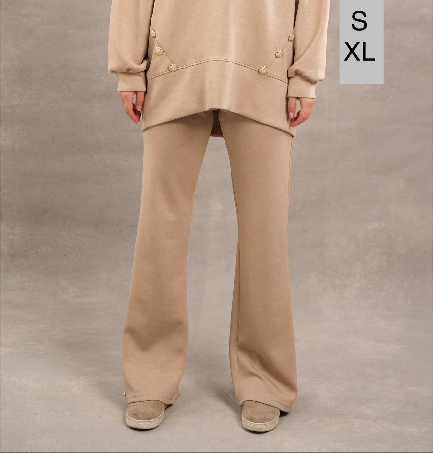 straight Leg Pants In Beige