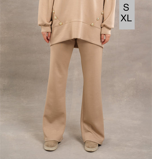 straight Leg Pants In Beige