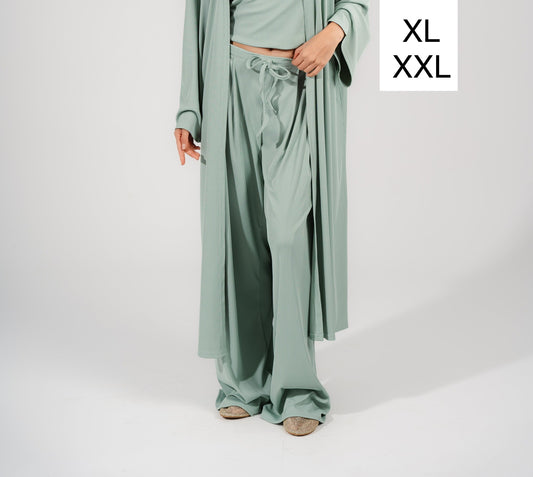 Trio Wide Leg Pants | Mint Green