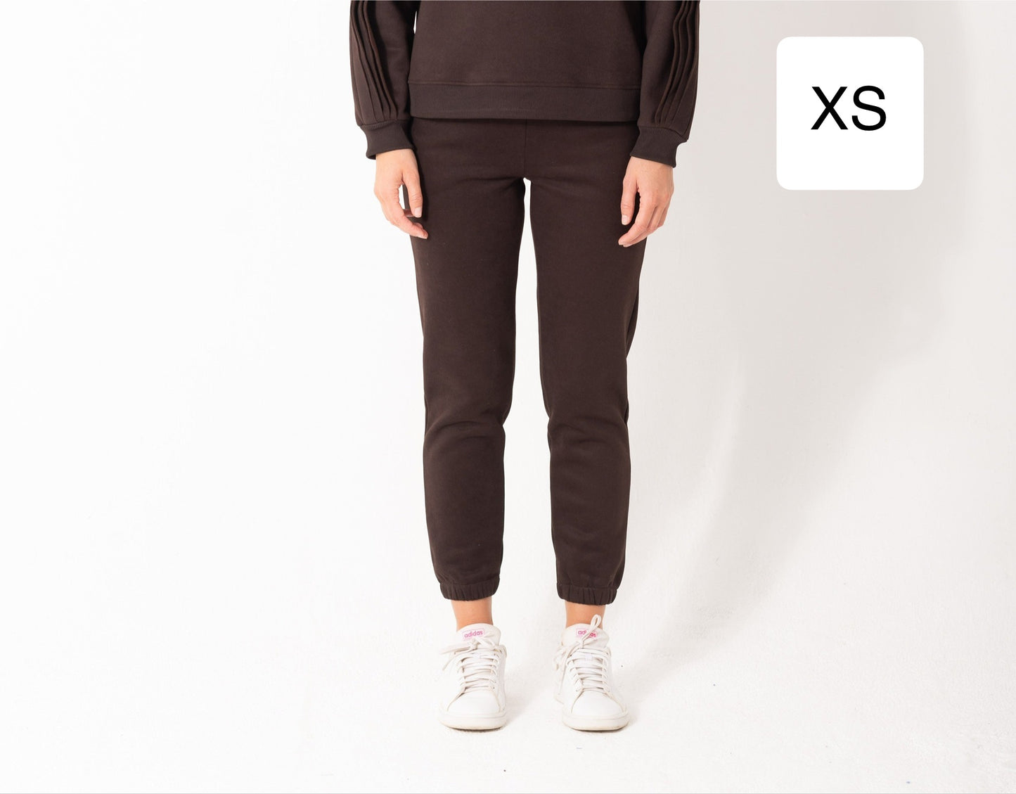 Ruffled Sleeves  Pants In Brown