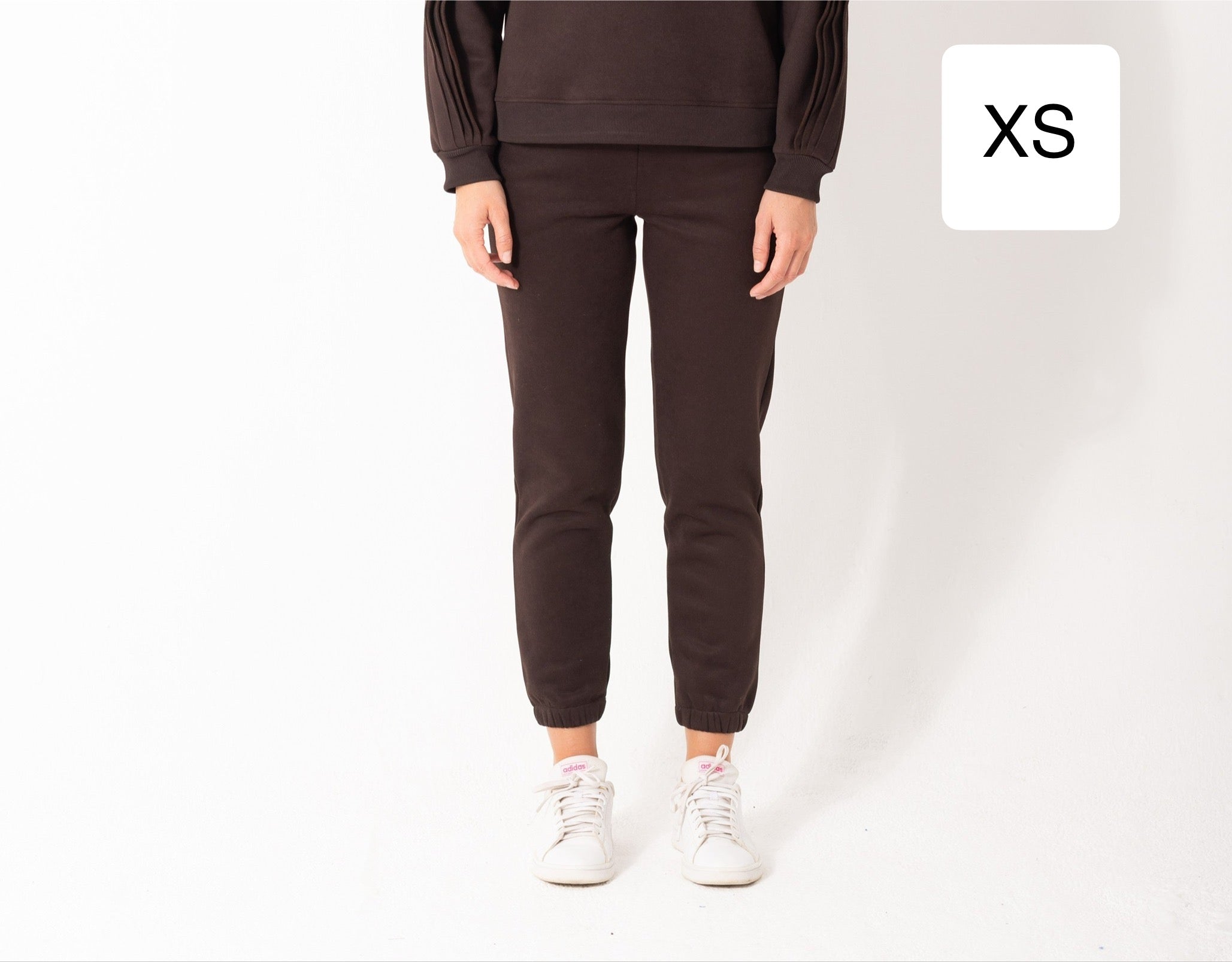 Ruffled Sleeves  Pants In Brown