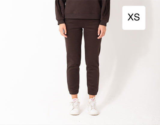 Ruffled Sleeves  Pants In Brown