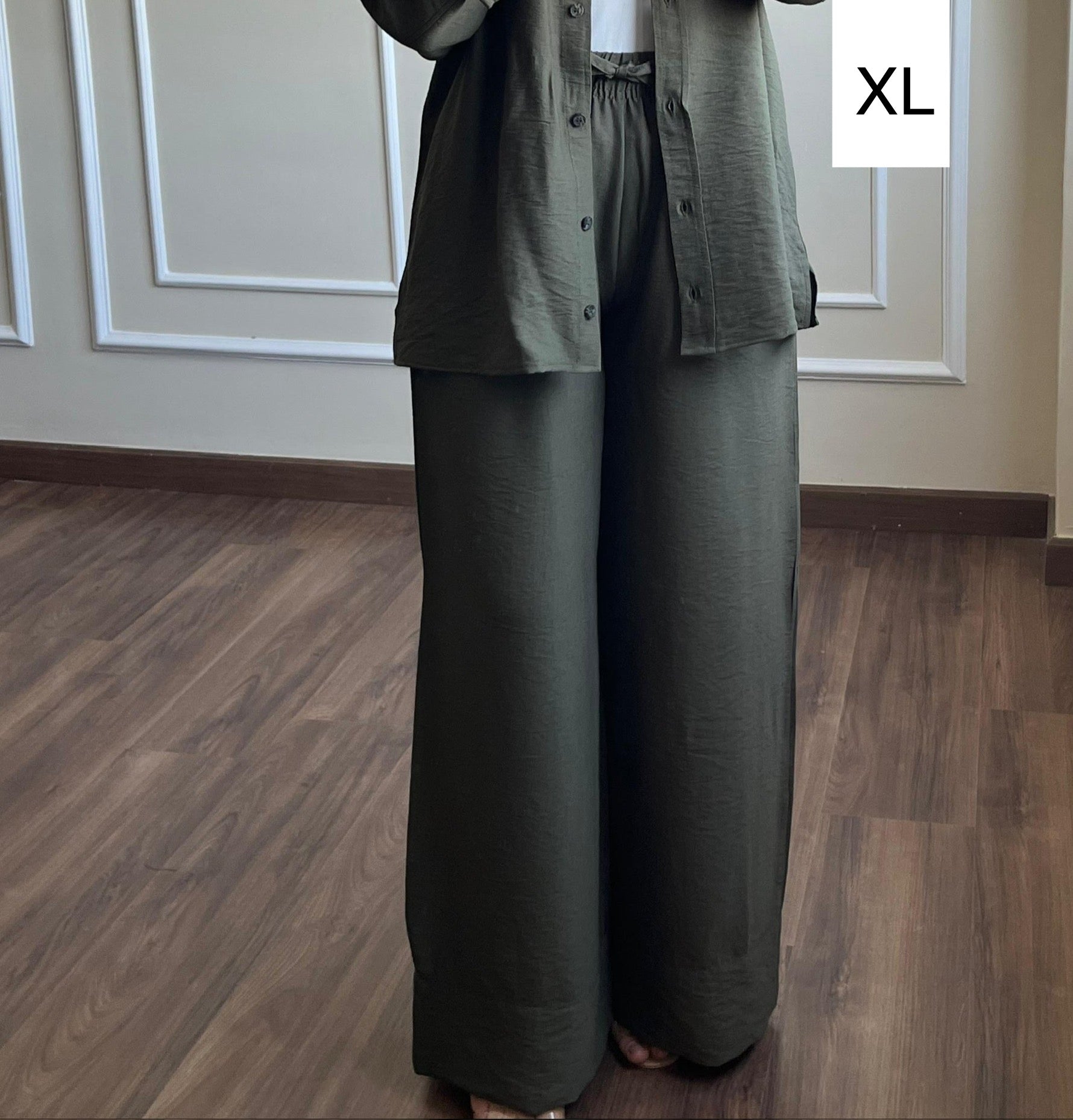 Wide Leg Trousers| Olive