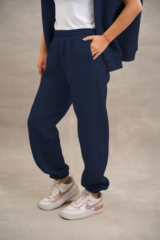 Elastic Waist Joggers In Navy