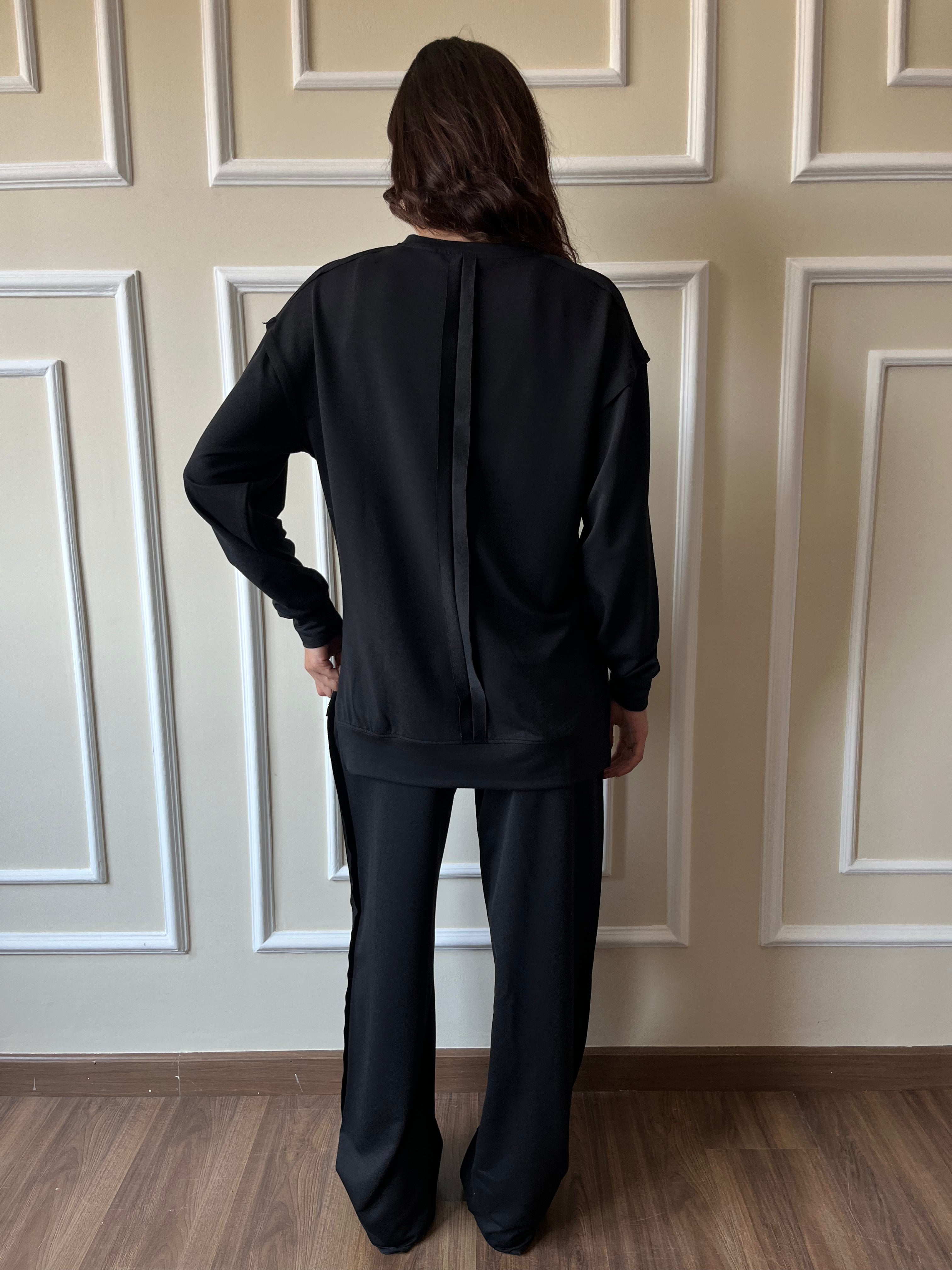 Raw Edge Sweetshirt Set