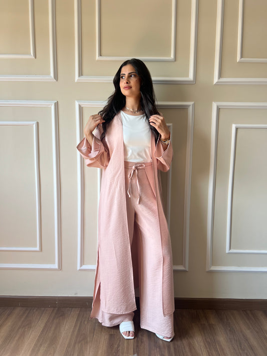 Warrped Trouser Set |Powder Pink