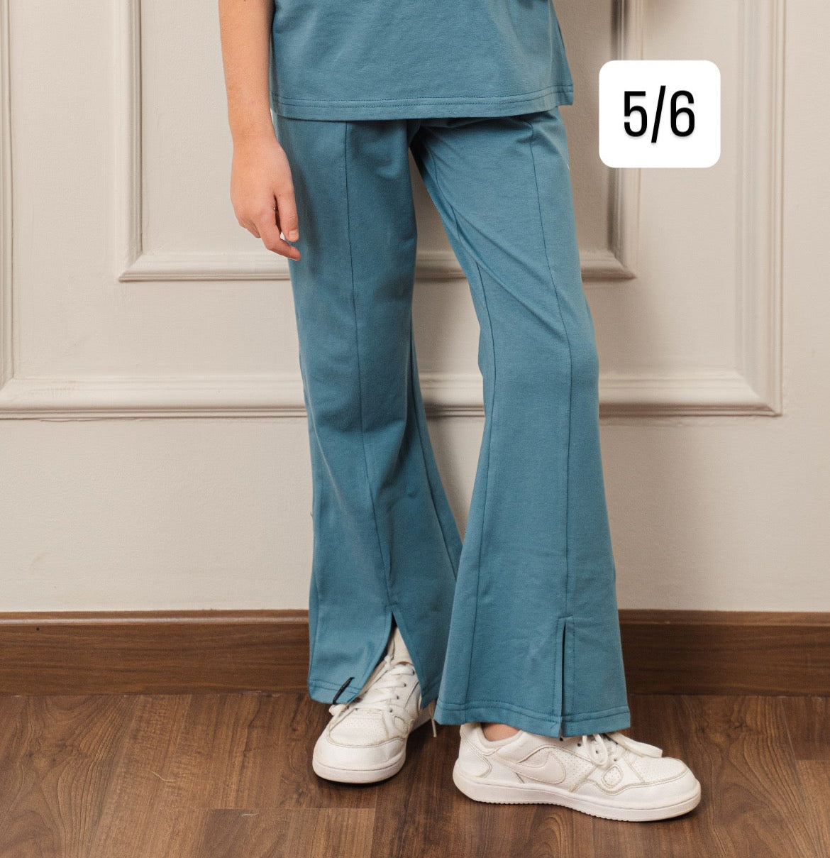 Girls Split Hem Flare l Petrol Blue