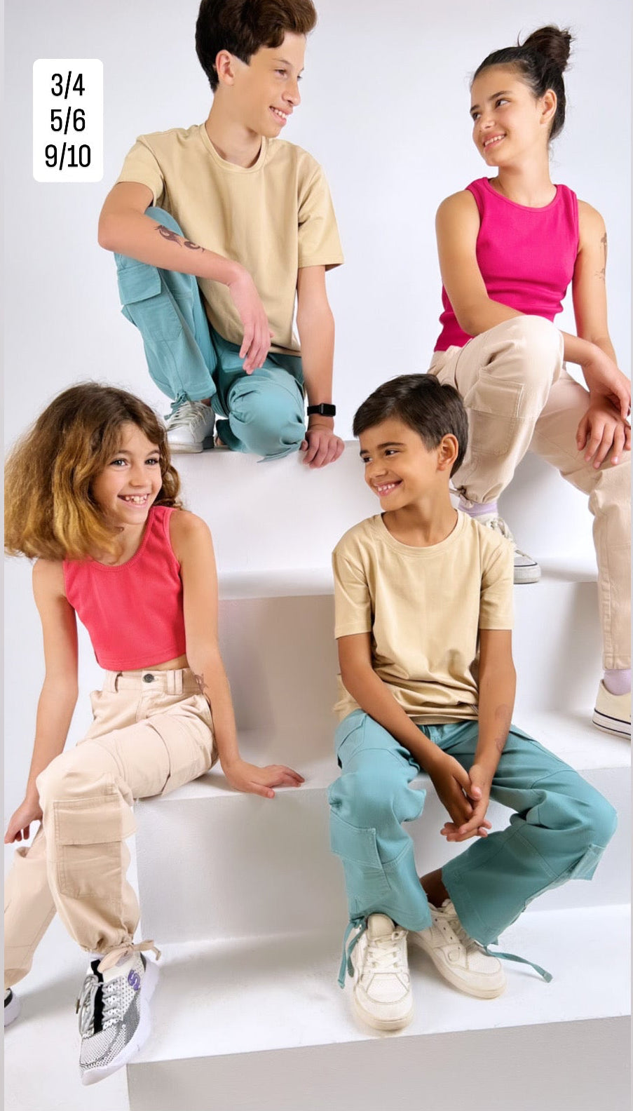 Blue Teal Kids Cargo Pants