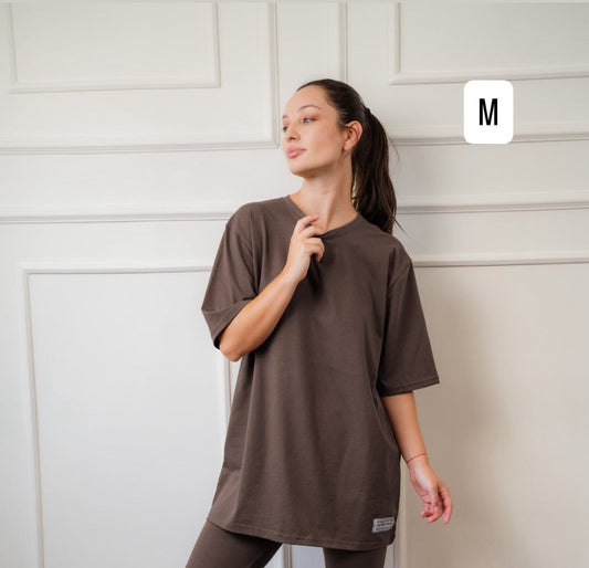 Cotton T-Shirt With Patch |Dark Brown