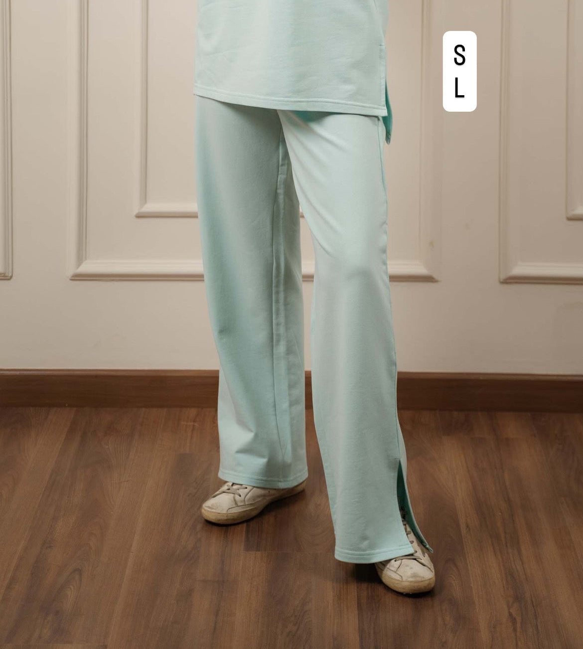 Cotton Everyday Pants In Baby-Blue