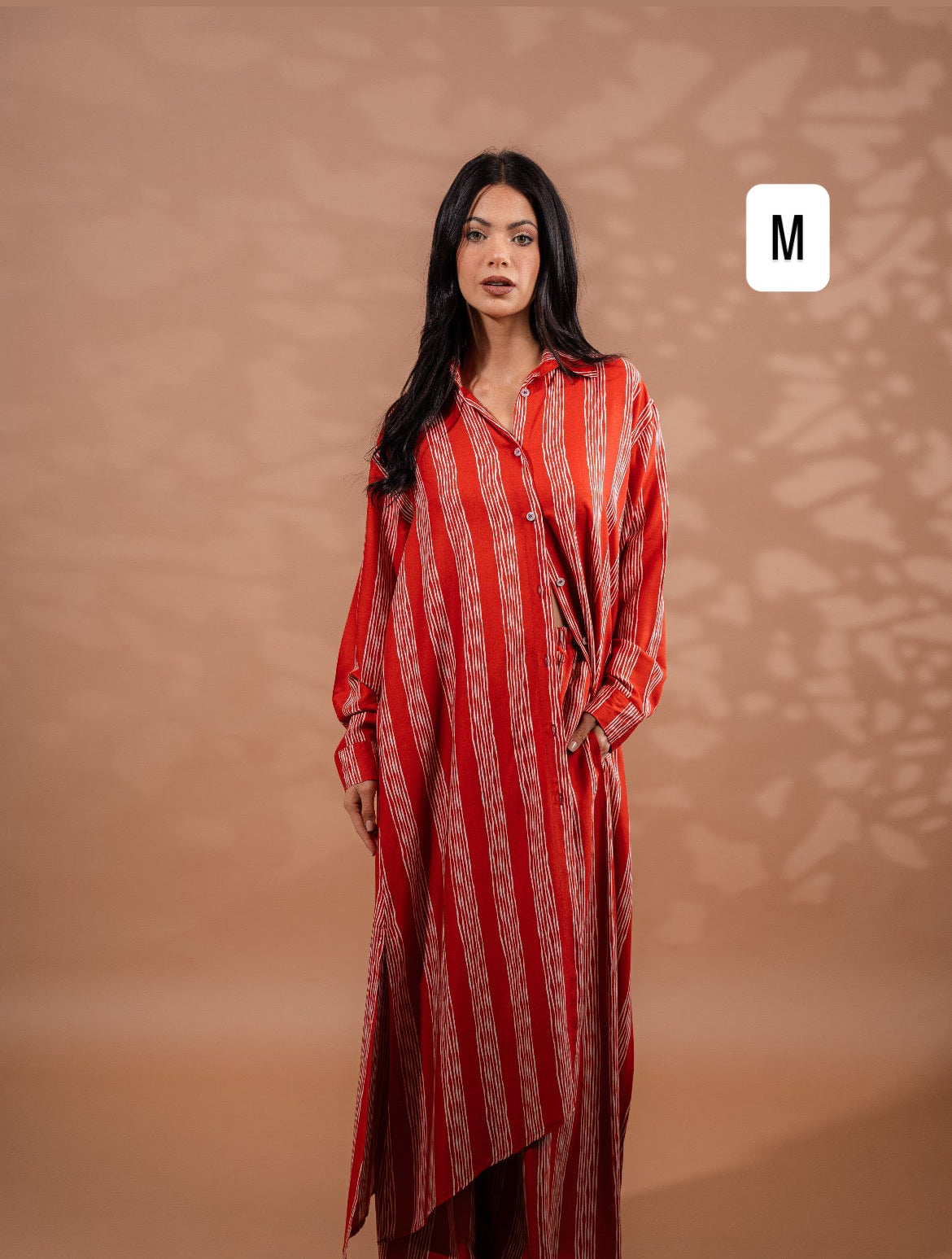 Striped cardigan Shirt| Red