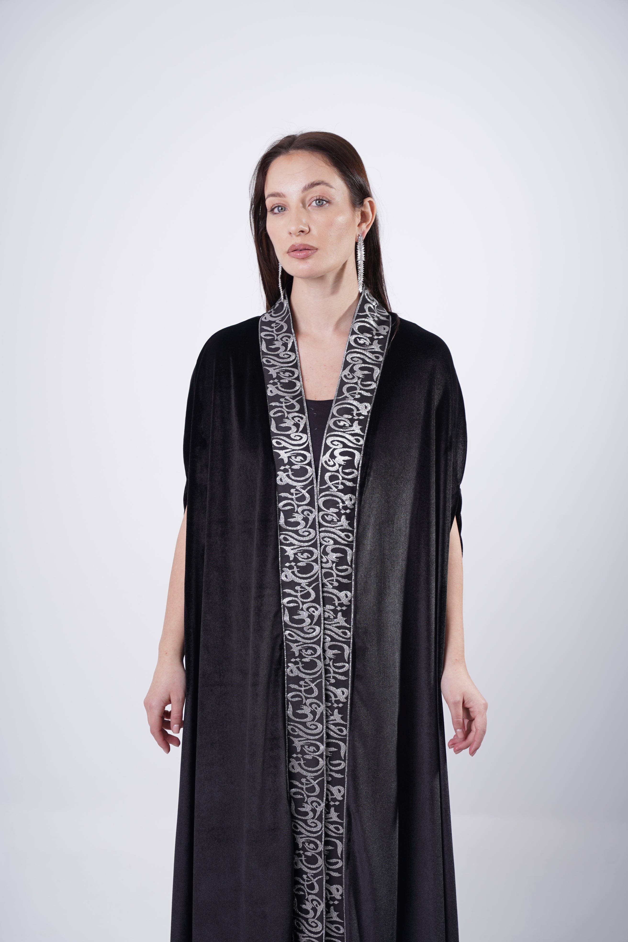 Ramdan Arabic Calligraphy Velvet Abaya