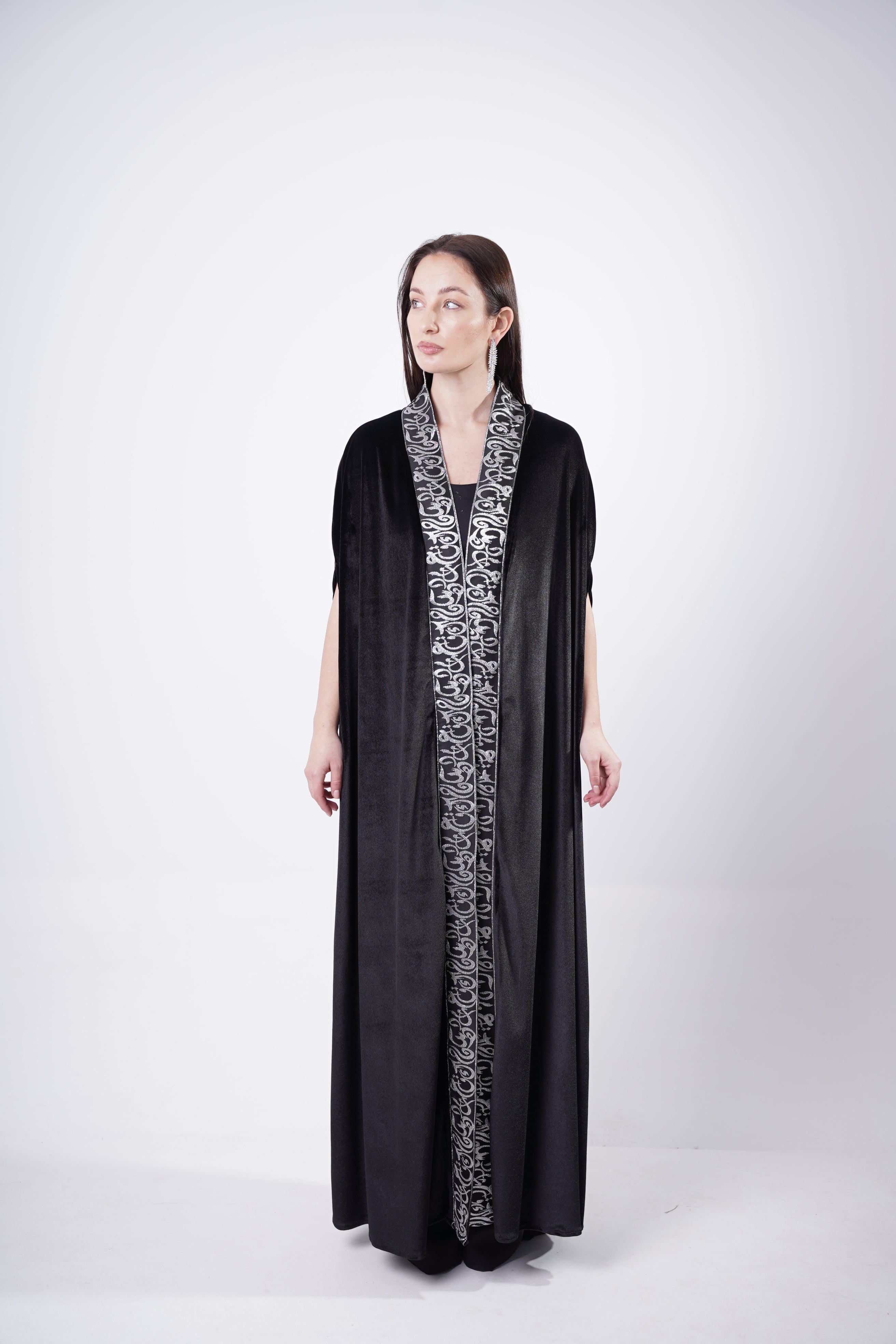 Ramdan Arabic Calligraphy Velvet Abaya