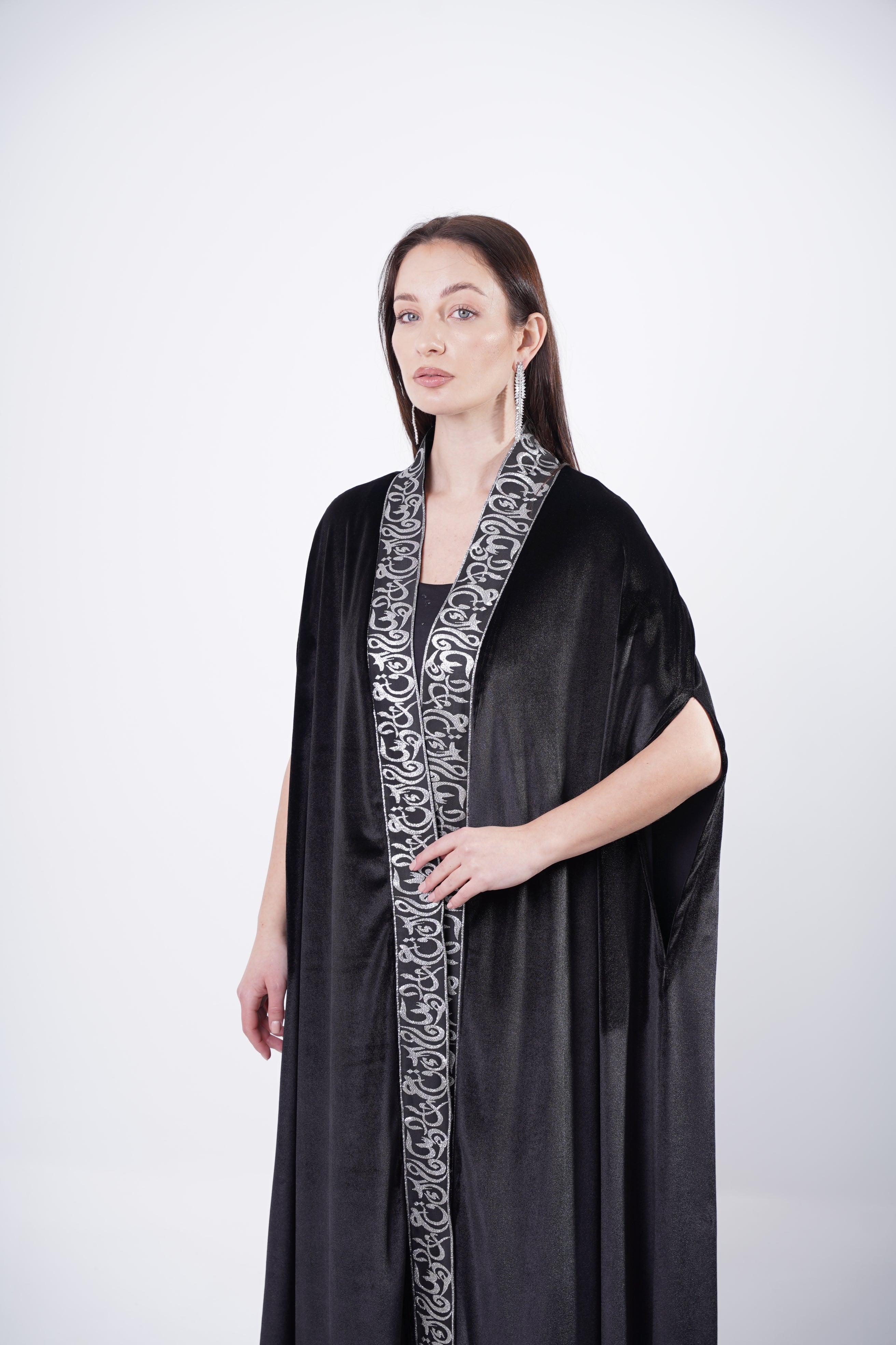 Ramdan Arabic Calligraphy Velvet Abaya