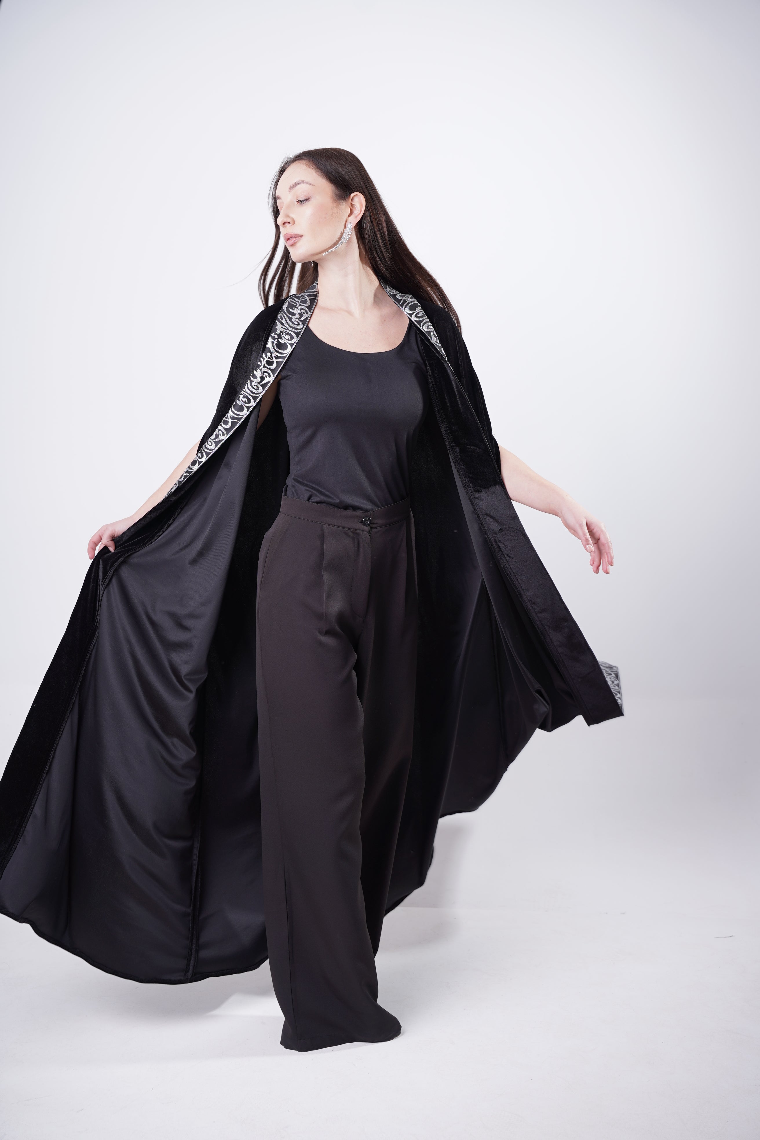 Ramdan Arabic Calligraphy Velvet Abaya