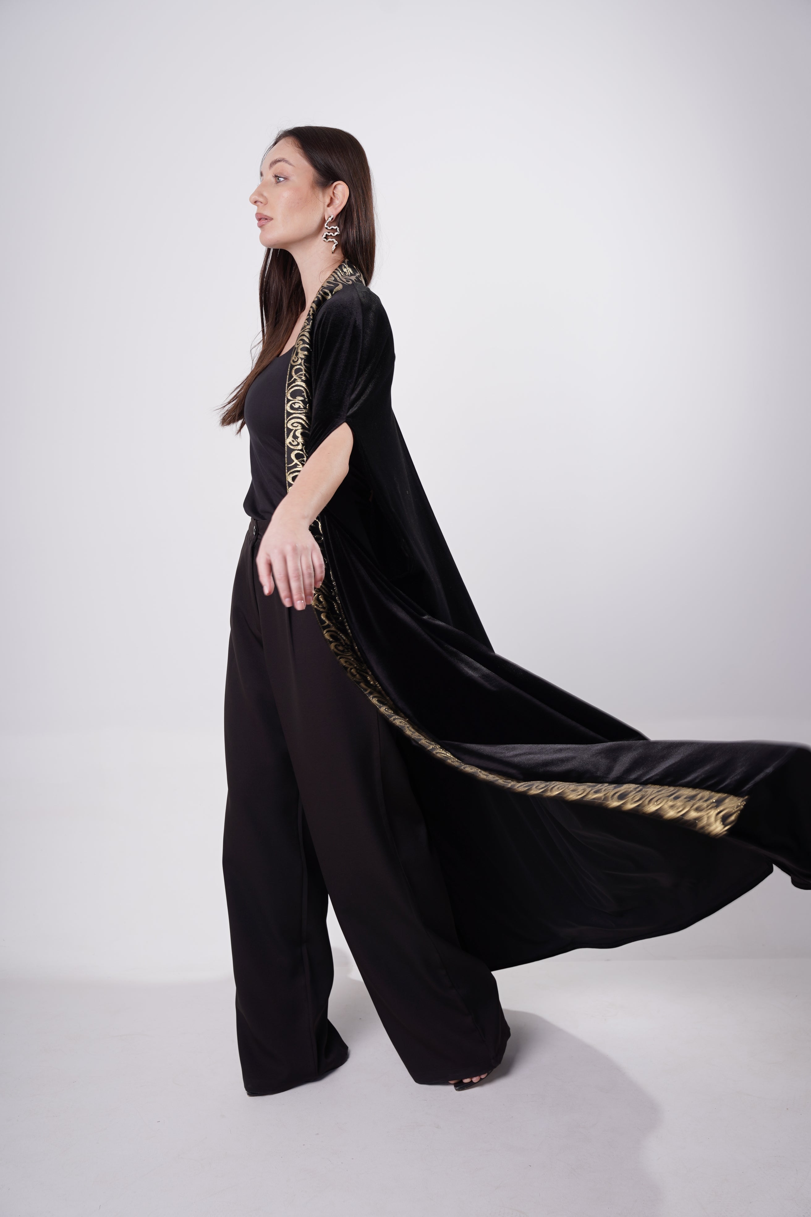 Ramdan Arabic Calligraphy Velvet Abaya