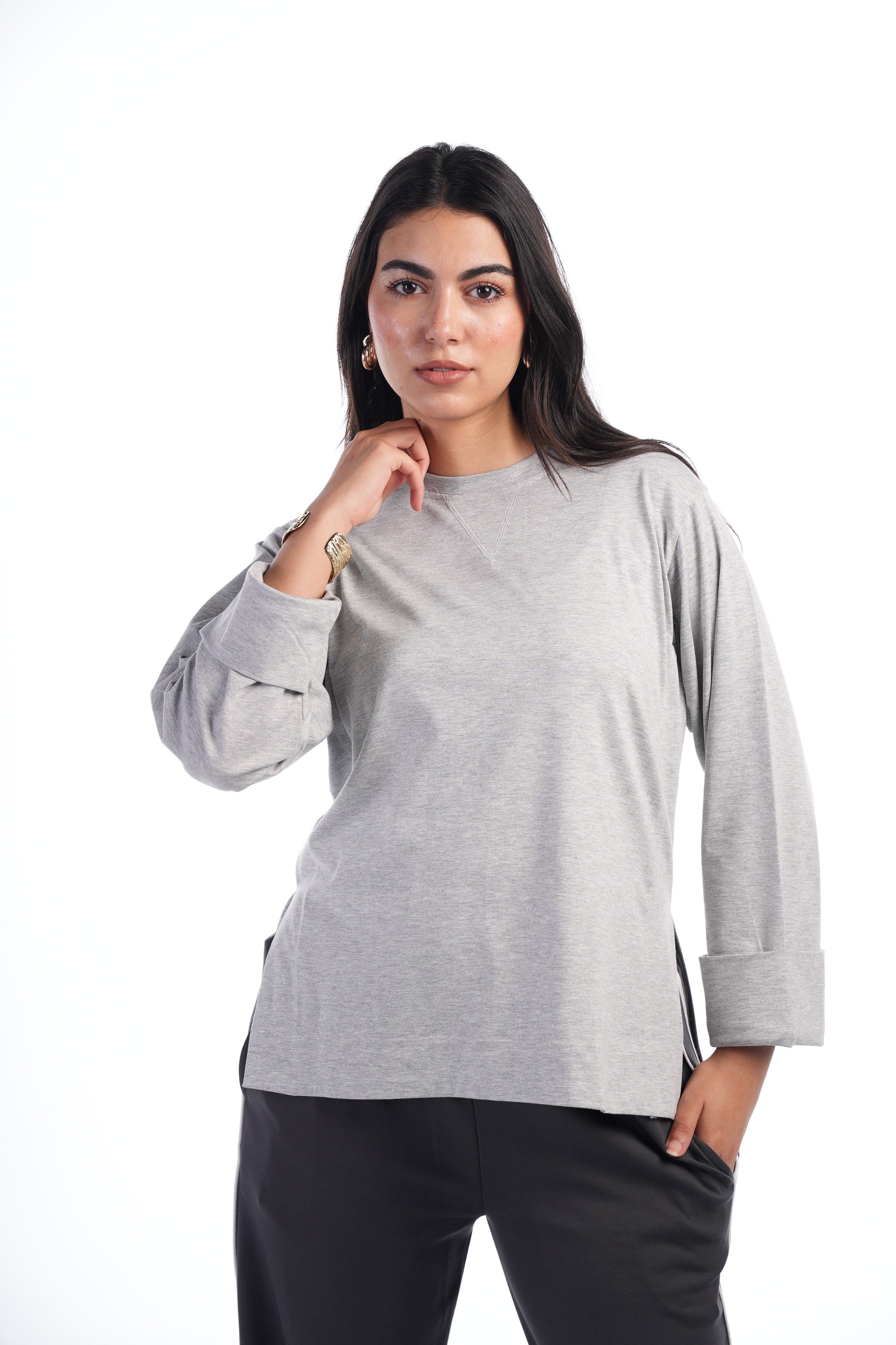 Folded Sleeves T-Shirt