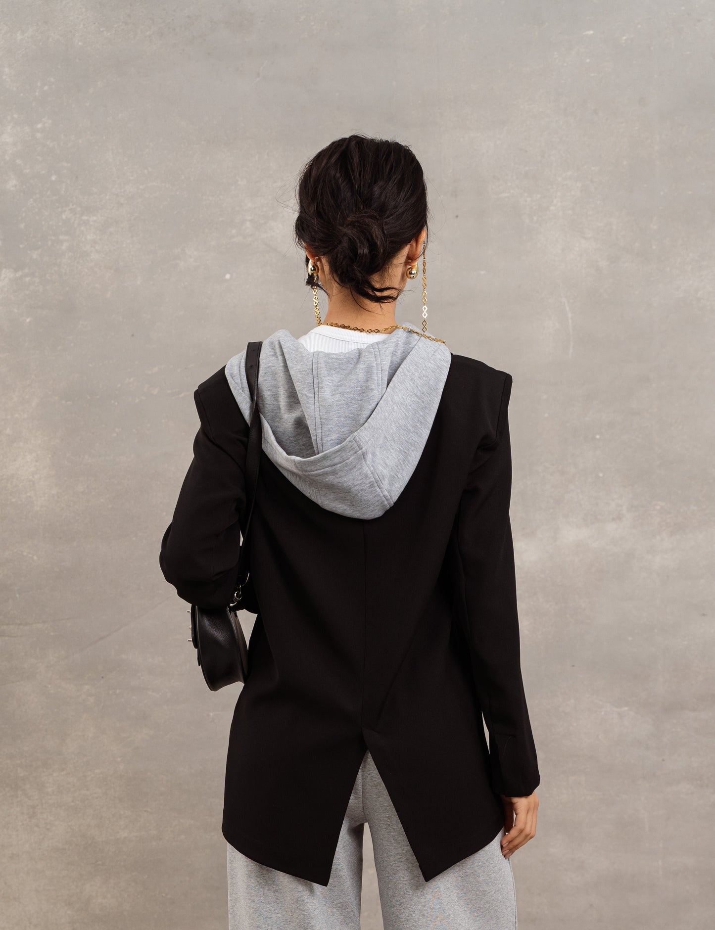 Blazer With Hood In Black