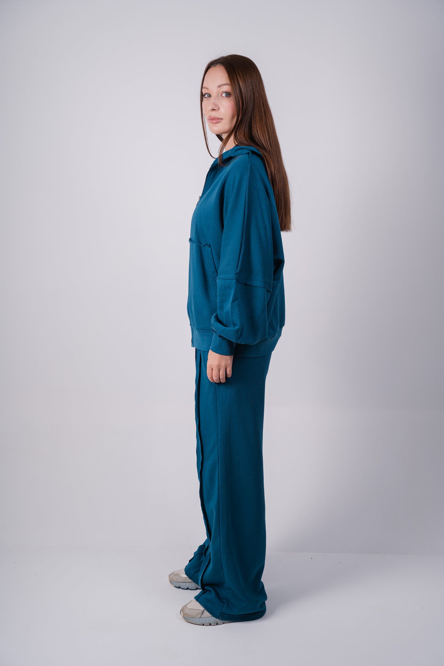 Raw Edge Set | Petrol-Blue