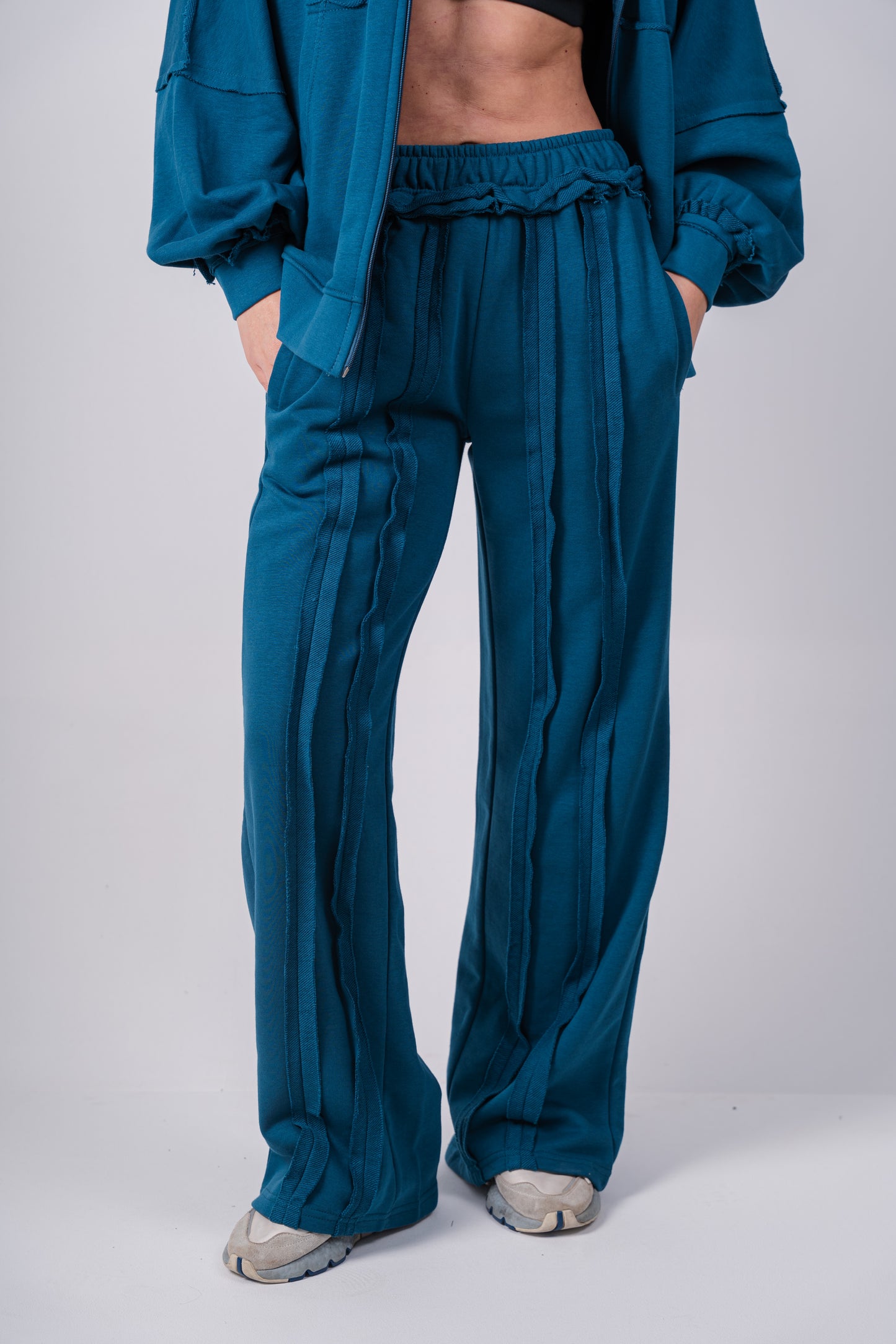 Raw Edge Set | Petrol-Blue