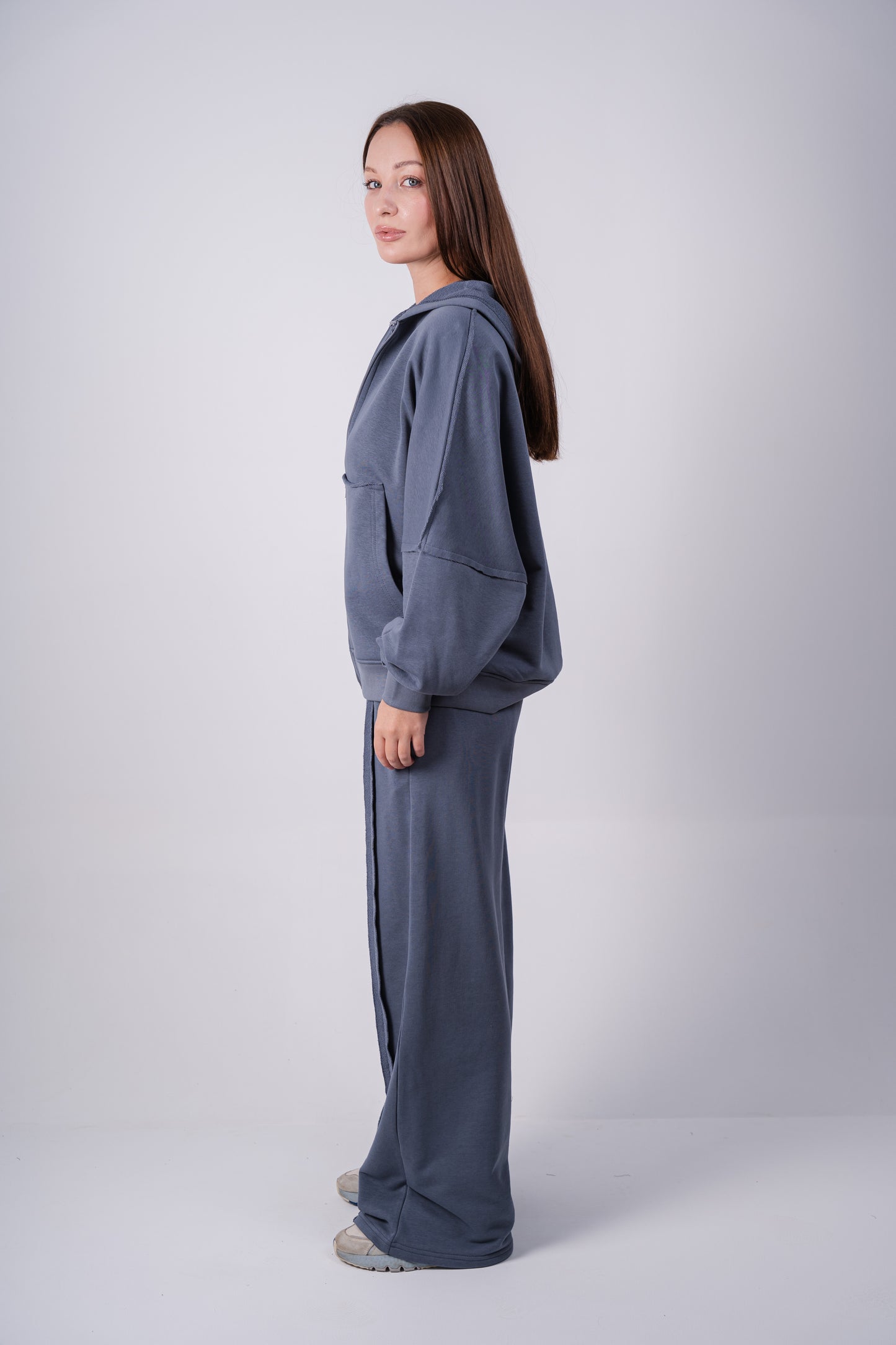 RAW edges jacket set |Ligh Grey