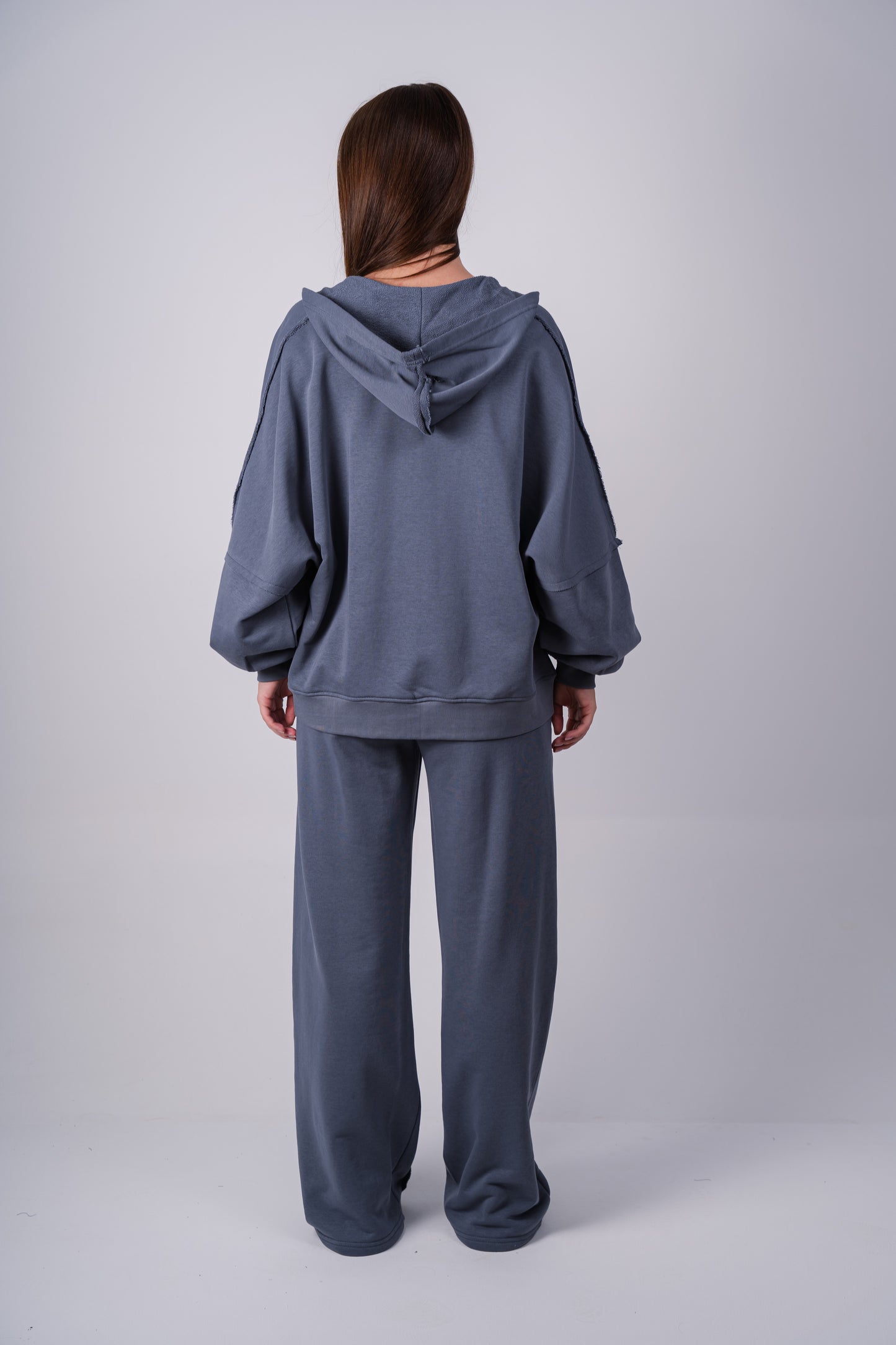 RAW edges jacket set |Ligh Grey