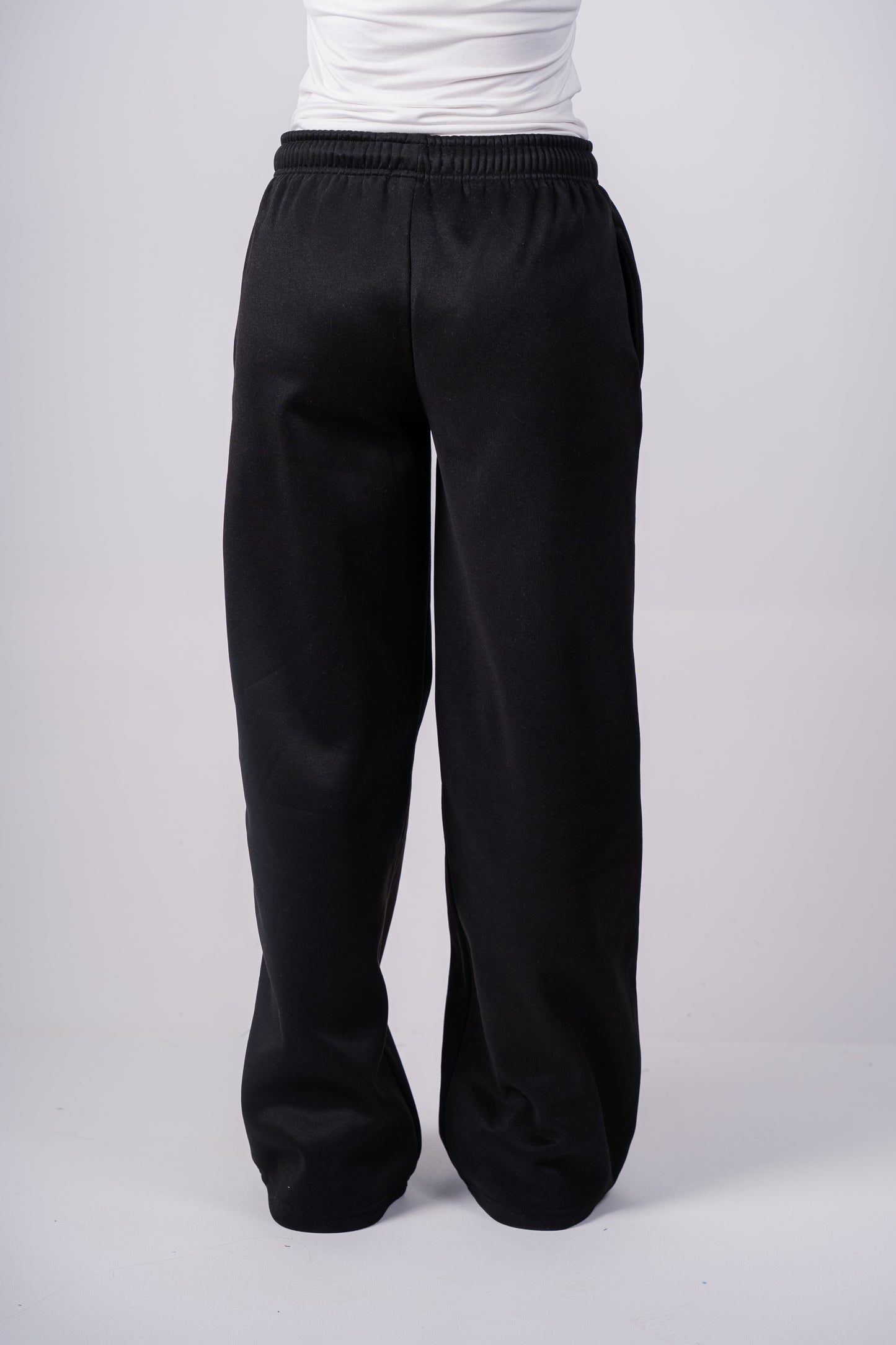 Fleece Wide-Leg Sweatpants | Black