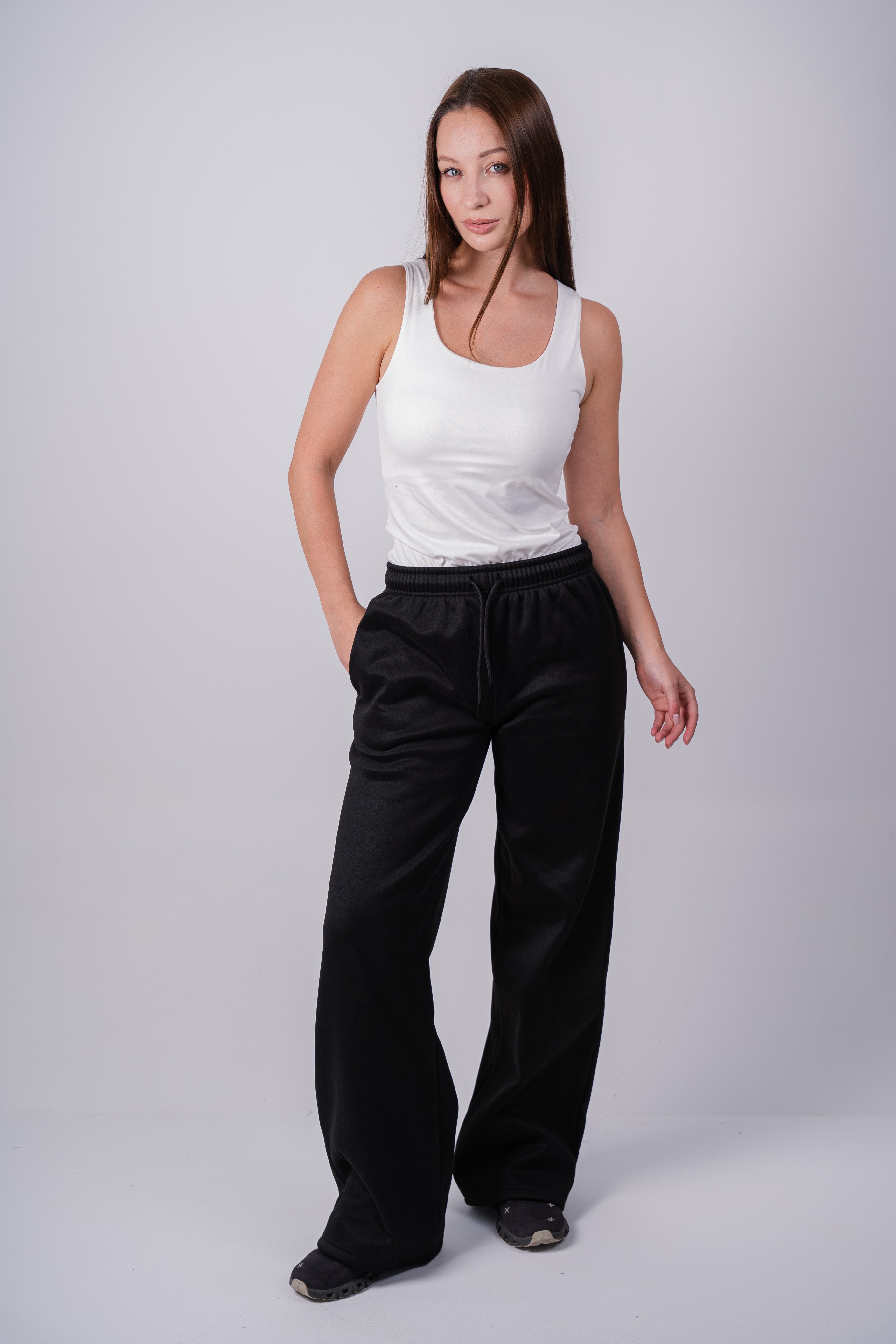 Fleece Wide-Leg Sweatpants