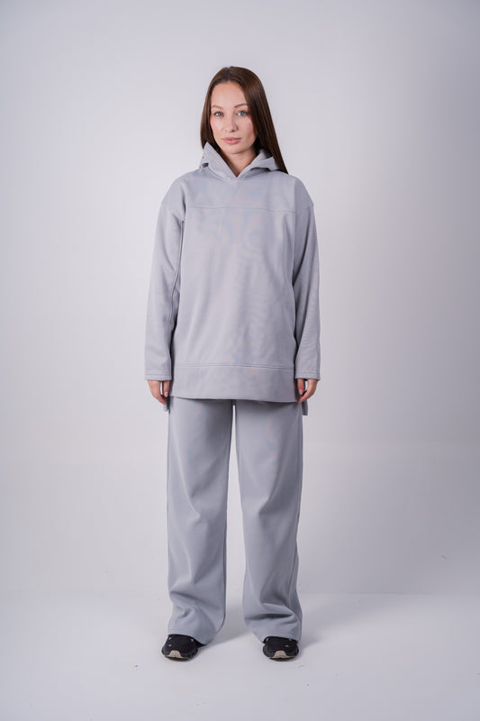 Long Hoodie Set | Grey