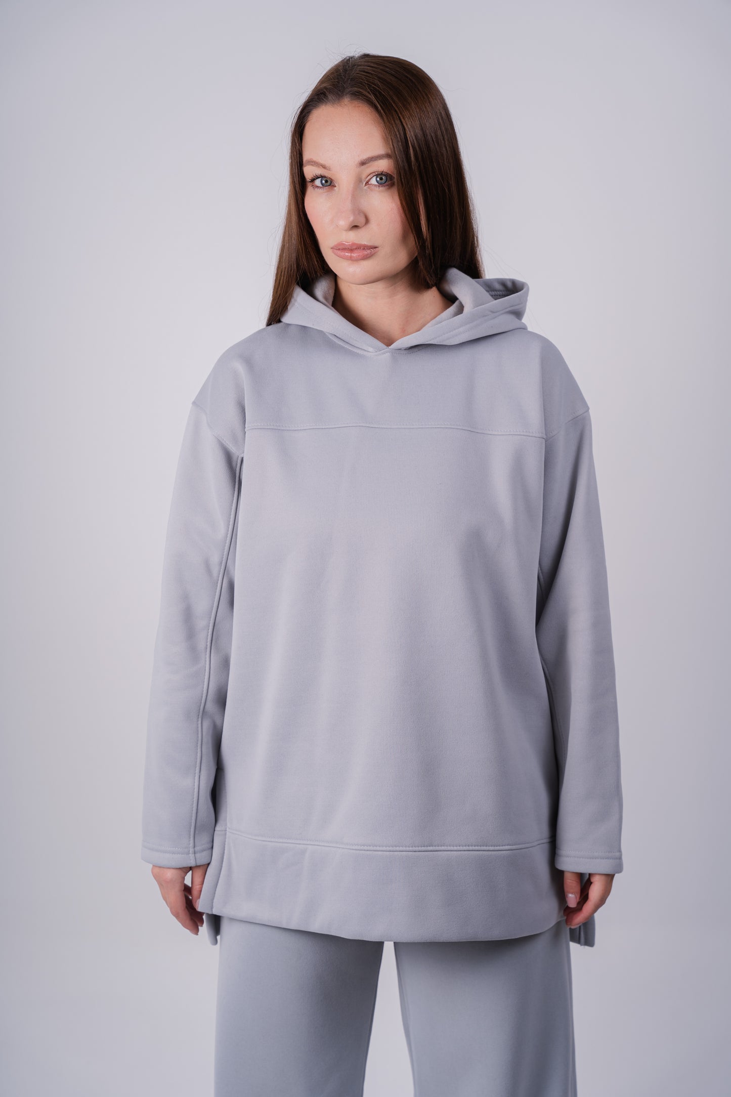 Long Hoodie Set | Grey