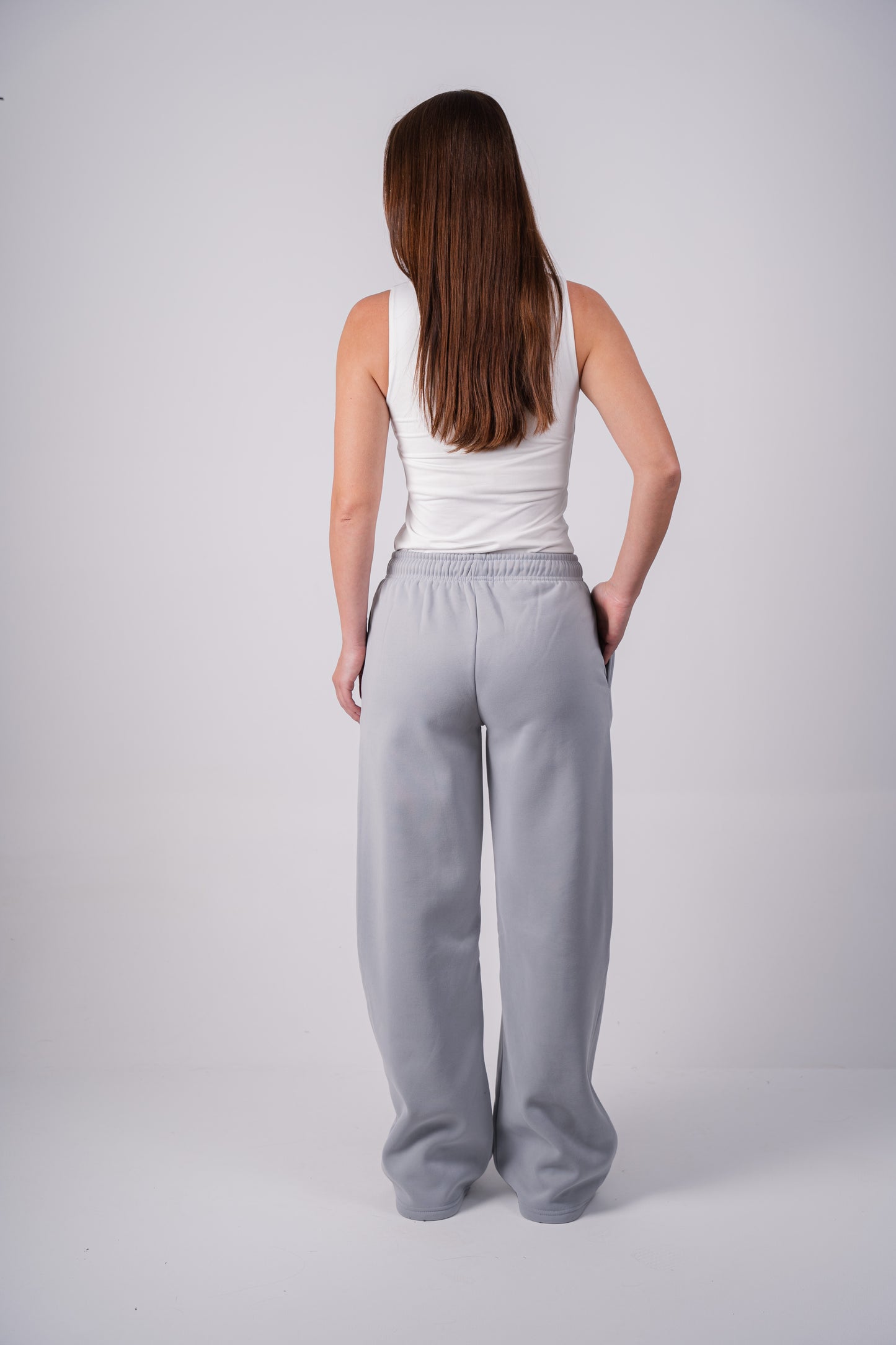 Fleece Wide-Leg Sweatpants | Grey